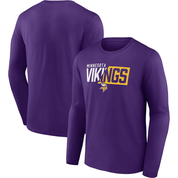 Men's Minnesota Vikings Purple One Two Long Sleeve T-Shirt